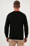 Buratti Cep Detaylı Regular Fit Bisiklet Yaka Pamuklu Erkek Sweat 5905323 SİYAH