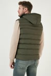 Buratti Çıkarılabilir Kapüşonlu Suya ve Rüzgara Dayanıklı Slim Fit Şişme Erkek Yelek 649006 HAKİ