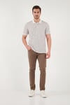 Buratti Çizgili Kısa Kollu Düğmeli Erkek Polo T Shirt 5904026 KAHVE