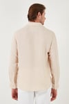 Buratti Çizgili Regular Fit Pamuklu Uzun Kollu Erkek Gömlek CF25S129721 VİZON