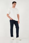 Buratti Comfort Boru Paça Normal Bel Pantolon Erkek Kot Pantolon 4412C66TEXAS LACİVERT