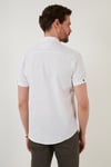 Buratti Düğmeli Yaka Pamuklu Slim Fit Cepli Erkek Gömlek CF21S111153 BEYAZ