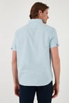Buratti Düğmeli Yaka Pamuklu Slim Fit Cepli Erkek Gömlek CF21S111153 AÇIK MAVİ