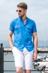 Buratti Düğmeli Yaka Pamuklu Slim Fit Cepli Erkek Gömlek CF21S111153 ORTA-MAVİ