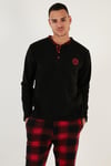 Buratti Ekose Regular Fit Bisiklet Yaka Kışlık Polar Erkek Pijama Takımı 60961001 SİYAH-KIRMIZI