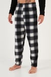 Buratti Ekose Regular Fit Bisiklet Yaka Kışlık Polar Erkek Pijama Takımı 60961001 SİYAH-BEYAZ