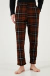 Buratti Ekoseli Cepli Beli Lastikli % 100 Pamuk Regular Fit Erkek Pijama Takımı 6572001 SİYAH-KAHVE