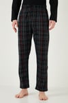 Buratti Ekoseli Cepli Beli Lastikli % 100 Pamuk Regular Fit Erkek Pijama Takımı 6572001 SİYAH-FÜME