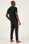 Buratti Ekoseli Pamuklu Regular Fit Kısa Kollu Erkek Pijama Takımı 6572002 YEŞİL