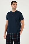 Buratti Ekoseli Pamuklu Regular Fit Kısa Kollu Erkek Pijama Takımı 60961007 LACİVERT
