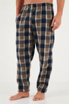 Buratti Ekoseli Regular Fit Düğmeli Bisiklet Yaka Kışlık Polar Erkek Pijama Takımı 60961008 CAMEL