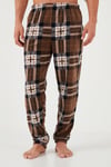 Buratti Ekoseli Regular Fit Düğmeli Bisiklet Yaka Kışlık Polar Erkek Pijama Takımı 60961002 CAMEL
