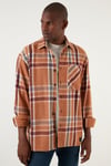 Buratti Ekoseli Tek Cepli Regular Fit Kışlık Oduncu Erkek Gömlek CF23W194571 CAMEL