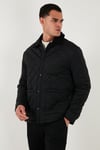 Buratti Kapitoneli Regular Fit Kadife Detaylı Erkek Mont 497LEROY SİYAH