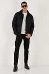 Buratti Kapitoneli Regular Fit Kadife Detaylı Erkek Mont 497LEROY SİYAH