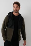 Buratti Kapüşonlu Dik Yaka Şardonlu Slim Fit Erkek Sweat 5655268 SİYAH-HAKİ