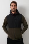 Buratti Kapüşonlu Dik Yaka Şardonlu Slim Fit Erkek Sweat 5655268 SİYAH-HAKİ