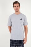 Buratti Kareli Pamuklu Regular Fit Şortlu Erkek Pijama Takımı 6572022 GRİ