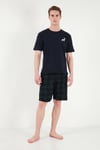 Buratti Kareli Pamuklu Regular Fit Şortlu Erkek Pijama Takımı 6572022 LACİVERT