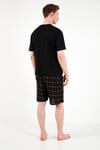 Buratti Kareli Pamuklu Regular Fit Şortlu Erkek Pijama Takımı 6572022 SİYAH