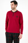 Buratti Kareli Pamuklu Regular Fit Uzun Kollu Erkek Pijama Takımı 60961003 BORDO
