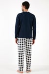 Buratti Kareli Pamuklu Regular Fit Uzun Kollu Erkek Pijama Takımı 60961003 LACİVERT