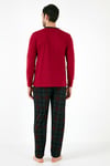 Buratti Kareli Pamuklu Regular Fit Uzun Kollu Erkek Pijama Takımı 60961003 BORDO