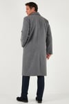 Buratti Loose Fit Kruvaze Yaka Uzun Astarlı Kaşe Erkek Kaban 681003 GRİ