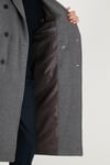 Buratti Loose Fit Kruvaze Yaka Uzun Astarlı Kaşe Erkek Kaban 681003 GRİ