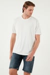 Buratti Modal Karışımlı Regular Fit Bisiklet Yaka Basic Erkek T Shirt 5902924 EKRU