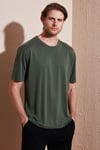 Buratti Modal Karışımlı Regular Fit Bisiklet Yaka Basic Erkek T Shirt 5902924 HAKİ