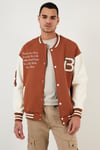 Buratti Oversize Kolej Yaka Cepli Bomber Erkek Ceket 628MNH171 KAHVE