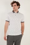 Buratti Pamuk Karışımlı Desenli Slim Fit Erkek Polo Yaka T Shirt 646B3270 BEYAZ
