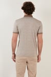 Buratti Pamuk Karışımlı Desenli Slim Fit Erkek Polo Yaka T Shirt 646B3280 BEJ