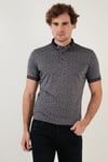 Buratti Pamuk Karışımlı Desenli Slim Fit Erkek Polo Yaka T Shirt 646B3280 LACİVERT