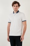 Buratti Pamuk Karışımlı Desenli Slim Fit Erkek Polo Yaka T Shirt 646B3200 BEYAZ