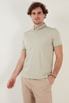 Buratti Pamuk Karışımlı Desenli Slim Fit Erkek Polo Yaka T Shirt 646B3250 ELMA YEŞİLİ