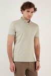 Buratti Pamuk Karışımlı Desenli Slim Fit Erkek Polo Yaka T Shirt 646B3200 ELMA YEŞİLİ
