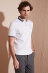 Buratti Pamuk Karışımlı Desenli Slim Fit Erkek Polo Yaka T Shirt 646B3250 BEYAZ
