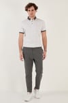 Buratti Pamuk Karışımlı Desenli Slim Fit Erkek Polo Yaka T Shirt 646B3270 BEYAZ
