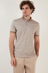 Buratti Pamuk Karışımlı Desenli Slim Fit Erkek Polo Yaka T Shirt 646B3280 BEJ