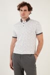 Buratti Pamuk Karışımlı Desenli Slim Fit Erkek Polo Yaka T Shirt 646B3270 BEYAZ