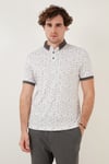 Buratti Pamuk Karışımlı Desenli Slim Fit Erkek Polo Yaka T Shirt 646B3270 BEYAZ