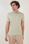 Buratti Pamuk Karışımlı Desenli Slim Fit Erkek Polo Yaka T Shirt 646B3250 ELMA YEŞİLİ