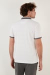 Buratti Pamuk Karışımlı Desenli Slim Fit Erkek Polo Yaka T Shirt 646B3250 BEYAZ