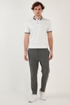 Buratti Pamuk Karışımlı Desenli Slim Fit Erkek Polo Yaka T Shirt 646B3250 BEYAZ