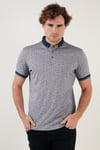 Buratti Pamuk Karışımlı Desenli Slim Fit Erkek Polo Yaka T Shirt 646B3270 LACİVERT