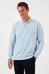Buratti Pamuk Karışımlı Regular Fit Erkek Polo Yaka Kazak 456223 MAVİ