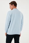 Buratti Pamuk Karışımlı Regular Fit Erkek Polo Yaka Kazak 456223 MAVİ