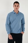 Buratti Pamuk Karışımlı Regular Fit Erkek Polo Yaka Kazak 456223 KOYU MAVİ